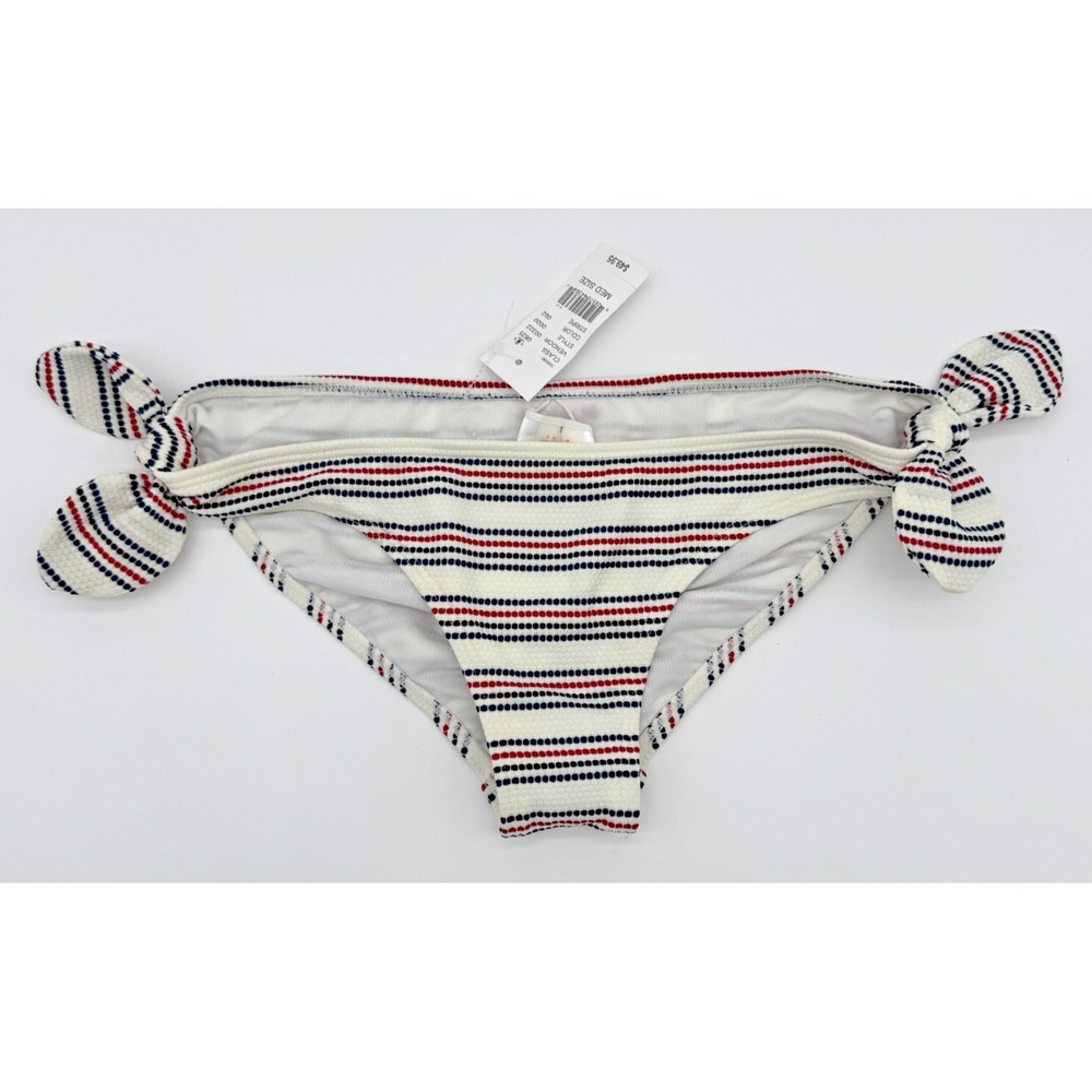 Billabong Striped Tie Side Bikini Bottom Medium‎ Red White Blue New Swim